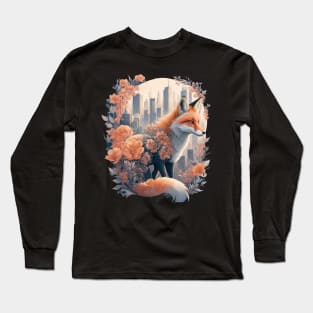 Fox with Flower Long Sleeve T-Shirt